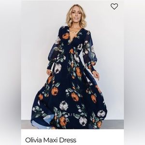 Baltic Born Olivia Maxi Dress Midnight Navy Floral size 2XL like new condition